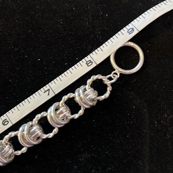 COPY - 925 Sterling Silver Rolo Rope Cut Link Bracelet w/ Toggle Clasp NWOT - Picture 2 of 4